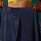 trueBrowns Royal Blue Cotton Gold Lurex Striped Ready to Wear Saree | Swadesiicart