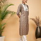 InWeave Women's Green Red Ajrakh Print Cotton Patch Work Straight Kurta - Swadesiicart