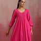 trueBrowns Pink Cotton Dobby Kurta Set | Swadesiicart