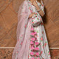 Pomcha Jaipur Flamingo Chandheri Anarkali Set | Swadesiicart