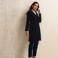 trueBrowns Blue Velvet Kurta Co-ord Set - Swadesiicart
