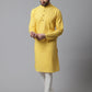 Even Apparels Yellow Pure Cotton Kurta With Band Collar | Swadesiicart