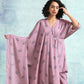 trueBrowns Light Mauve Printed Velvet Shawl | Swadesiicart