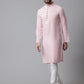 Even Apparels Pink Pure Cotton Kurta With Band Collar | Swadesiicart