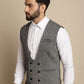 Even Apparels Men's Grey Woolen Double Breast Waistcoat | Swadesiicart