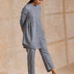 trueBrowns Steel Grey Ikat Print Cotton Gathers Co-Ord Set - Swadesiicart