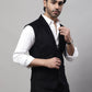 Even Apparels Men's Black Nehru Jacket With Welt Pockets | Swadesiicart