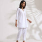 trueBrowns White Slub Co-ord Set - Swadesiicart