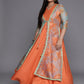 Ahalyaa Plus Size V-Neck Maxi Ethnic Dress | Swadesiicart