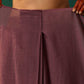 trueBrowns Mauve Cotton Silver Lurex Striped Ready to Wear Saree | Swadesiicart