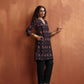 trueBrowns Black Print Kurta Co-ord Set - Swadesiicart