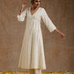 trueBrowns Ivory Gold Cotton Angrakha Kurta Set | Swadesiicart