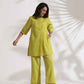 trueBrowns Lime Slub Co-ord Set - Swadesiicart