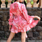 Noroke Vintage Crepe Red Printed Beachwear Cover Up Kimono | Swadesiicart