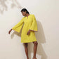 trueBrowns Lime Cotton Linen Dress | Swadesiicart