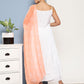 InWeave Women's Cream Strappy With Peach White Chintz Organza Dupatta - Swadesiicart