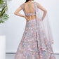 House of Panchhi Pink Chiffon Sequins And Thread Embroidery Lehenga Choli & Printed Dupatta | Swadesiicart