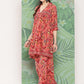 InWeave Women's Peach Camelia Printed Ethnic Kurta Set - Swadesiicart