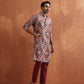 trueBrowns Men's Rust Geometric Printed Kurta | Swadesiicart