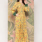 Ahalyaa Floral Printed Tie-Ups Crepe Empire Ethnic Dress | Swadesiicart