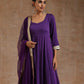 trueBrowns Violet Modal Satin Anarkali Set | Swadesiicart