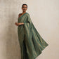 trueBrowns Dark Green Gold Lurex Ready To Wear Saree | Swadesiicart
