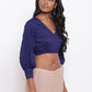 trueBrowns Blue Gathered Sleeve Top | Swadesiicart
