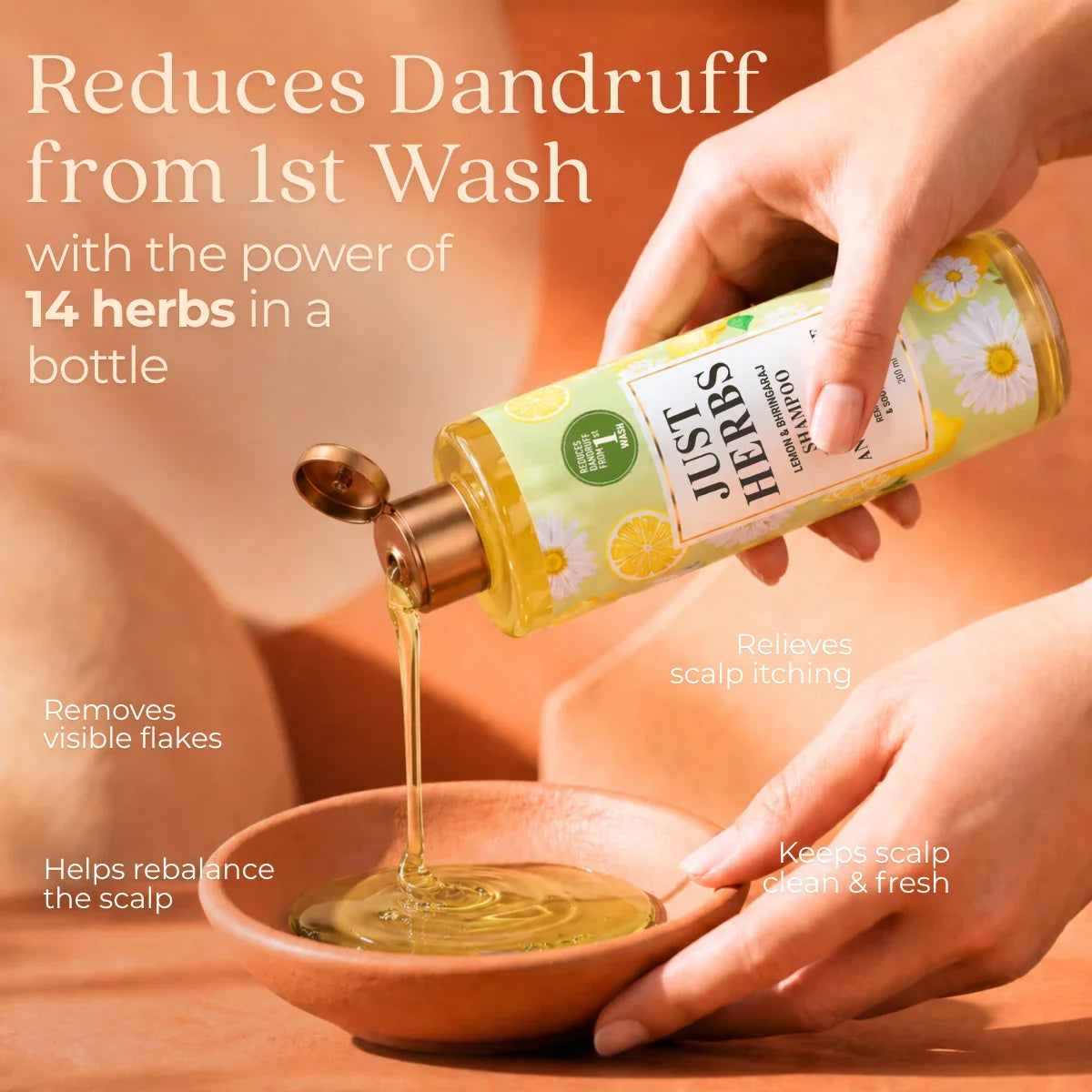 Anti Dandruff Shampoo | Lemon, Bhringraj & 12 Herbs