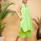 InWeave Women's Lime Green Short Kurta Palazzo Set - Swadesiicart