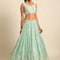 House of Panchhi Sea Green Georgette heavy Sequinse embroidery Lehenga choli & Dupatta | Swadesiicart