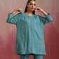 trueBrowns Light Blue Cotton Dobby Co-ord set - Swadesiicart