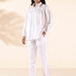 trueBrowns White Cotton Shirt Co-ord Set - Swadesiicart