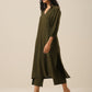 trueBrowns Olive Green Slub Texture Kurta Pant Set | Swadesiicart