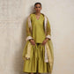 trueBrowns Green Silk Sharara Dupatta Set | Swadesiicart