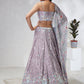 House of Panchhi Mauve Chiffon Sequins And Thread Embroidery Lehenga Choli & Dupatta | Swadesiicart