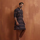 trueBrowns Men's Black Printed Kurta | Swadesiicart
