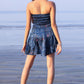 Noroke Modal Steel Blue Printed Mini Tiered Dress | Swadesiicart