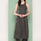 InWeave Women's Black Bandhej Print Raisa Back Detial Long Coords Set - Swadesiicart