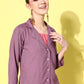 InWeave Women's Mauve Coord Set With Crepe Peach Crop Top - Swadesiicart