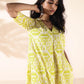 trueBrowns Lime Cotton Ikat Kurta Pant Set | Swadesiicart