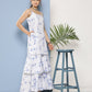 Ahalyaa Women White Floral Printed Sequinned Kurta with Sharara & With Dupatta | Swadesiicart