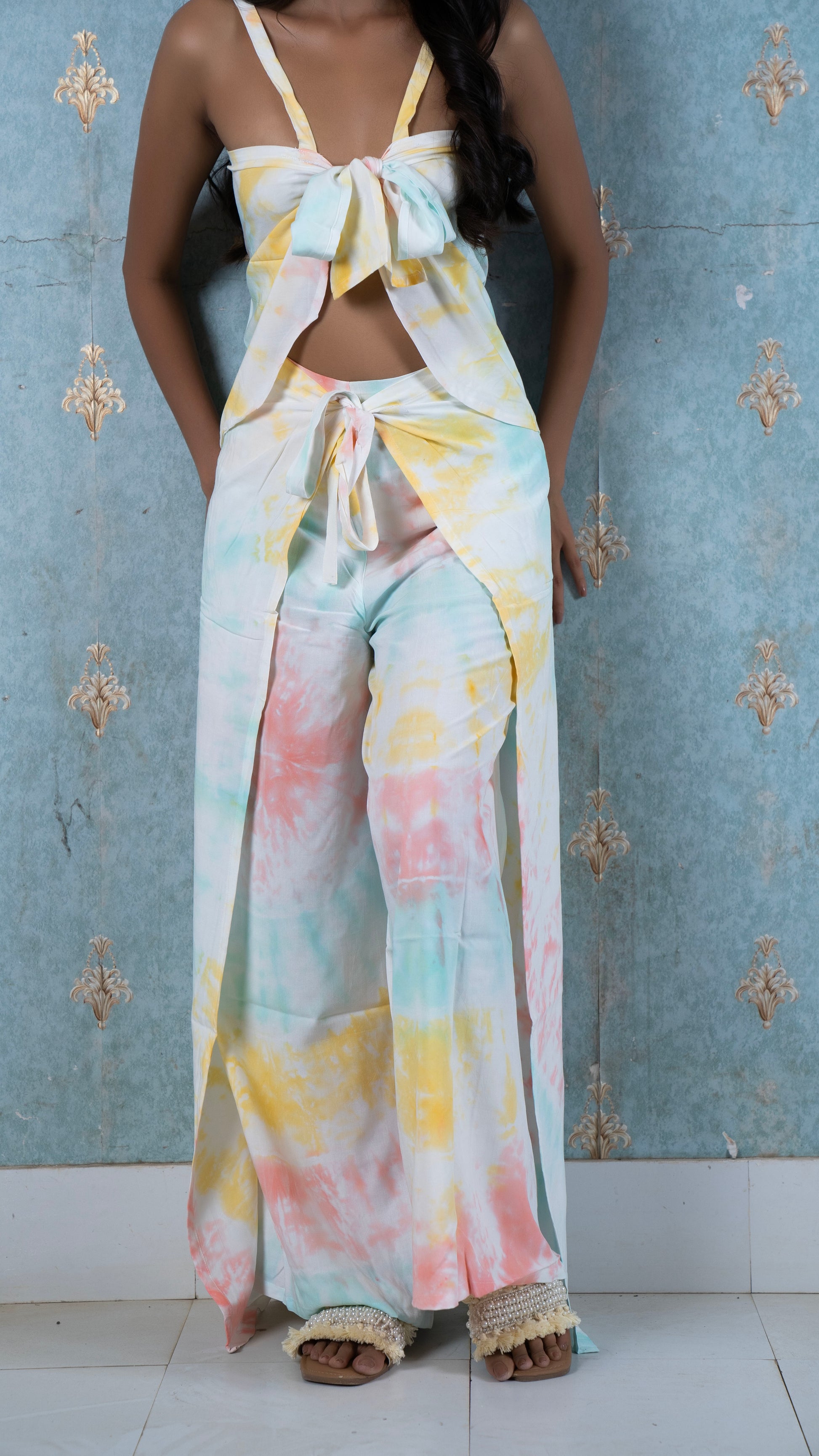 Noroke Toop Modal Orange Magic Pants With Top | Swadesiicart