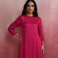 trueBrowns Magenta Highlow Modal Kurta Set | Swadesiicart