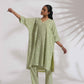 trueBrowns Green Cotton Floral Embroidered Kurta Co-ord Set - Swadesiicart