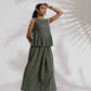 trueBrowns Grey Cotton Skirt Co-ord Set - Swadesiicart