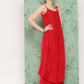 InWeave Women's Red Strappy Set W Camel Brown Or Duptta - Swadesiicart