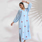 trueBrowns Blue Cotton Embroidered Dress | Swadesiicart