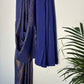 trueBrowns Electric Blue Metallic Saree | Swadesiicart