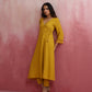 trueBrowns Mustard Cotton Dobby Kurta Set | Swadesiicart