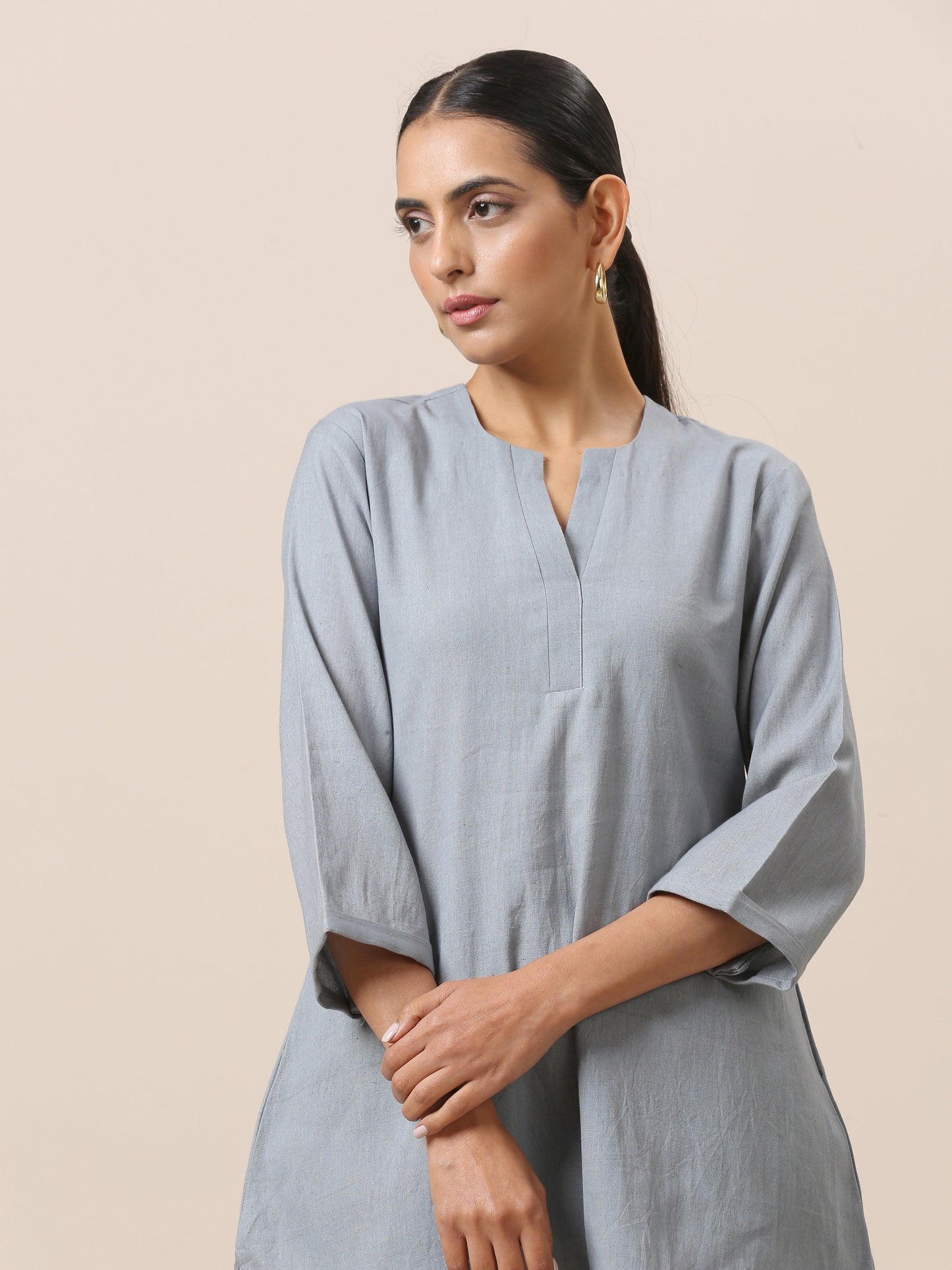 trueBrowns Cotton Steel Blue Short Co-Ord Set | Relove - Swadesiicart